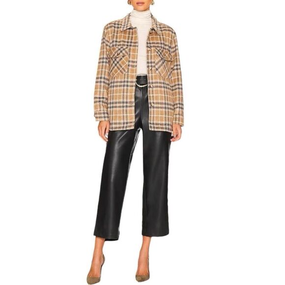 Blank NYC Pants WMNS S Black Faux Leather Cropped Straight Pockets Elastic Waist - Picture 1 of 15